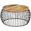 vidaXL Table basse &Oslash;68 cm Bois de manguier brut