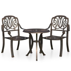 vidaXL Ensemble de bistro 3 pcs Aluminium coul&eacute; Bronze