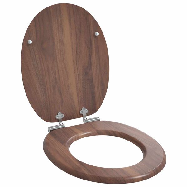 vidaXL Si&egrave;ge de toilette &agrave; fermeture douce Marron 44 x 38 cm