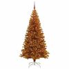 vidaXL Sapin de No&euml;l avec 300 LED avec support Dor&eacute; 210 cm PET