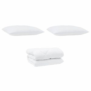 vidaXL Duvet d'hiver avec oreiller 3 pcs Blanc Microfibre