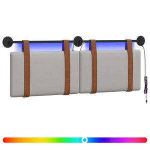 vidaXL T&ecirc;te de lit suspendue Gris nuage PU antique