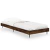 vidaXL Cadre de lit sans matelas ch&ecirc;ne fum&eacute; 75x190cm bois d'ing&eacute;nierie