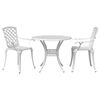 vidaXL Ensemble de bistro 3 pcs blanc aluminium coul&eacute;
