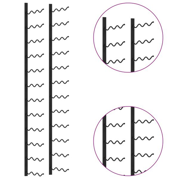 vidaXL Casier &agrave; bouteilles mural pour 36 bouteilles Noir Fer