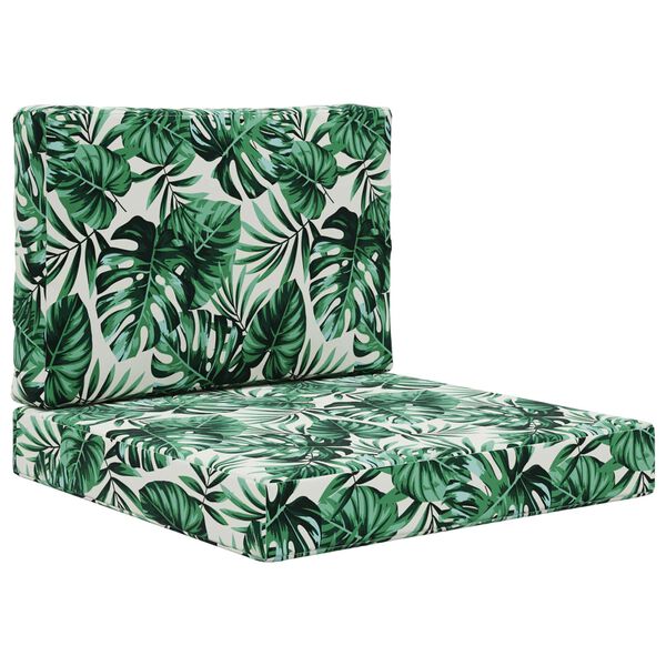 vidaXL Coussin de canap&eacute; d'ext&eacute;rieur 2 pcs Motif feuille Polyester