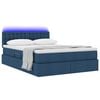 vidaXL Lit avec rangement et LED avec matelas Bleu 140 x 190 cm tissu