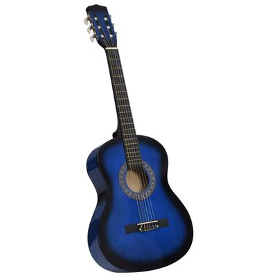 vidaXL Guitare classique avec sac pour débutants Bleu 3/4 36"