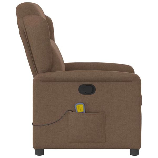 vidaXL Fauteuil de massage inclinable Marron Tissu