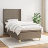 vidaXL Sommier &agrave; lattes de lit avec matelas Taupe 90x190 cm Tissu