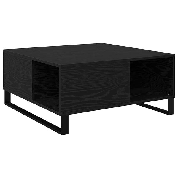 vidaXL Table basse Ch&ecirc;ne noir 80 x 80 x 36,5 cm Bois d'ing&eacute;nierie