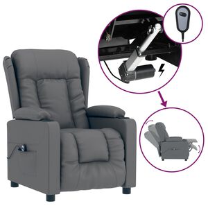 vidaXL Fauteuil inclinable &eacute;lectrique Gris Similicuir