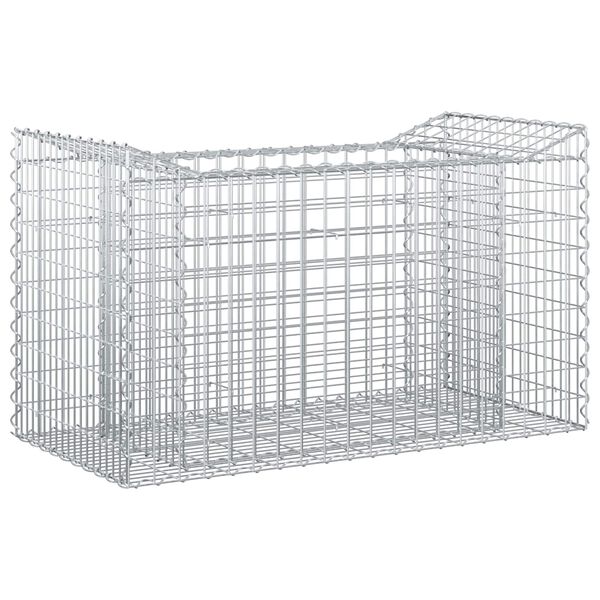 vidaXL Lit sur&eacute;lev&eacute; gabion Argent&eacute; 50 x 100 x 60 cm Acier galvanis&eacute;