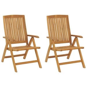 vidaXL Fauteuils pliants inclinables, lot de 2, en bois massif de teck