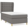 vidaXL Sommier &agrave; lattes de lit avec matelas Gris fonc&eacute; 80x200 cm Tissu