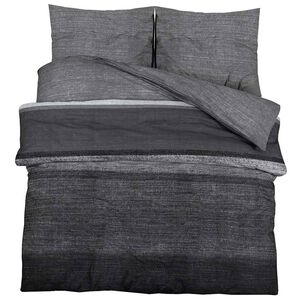 vidaXL Ensemble de housse de couette gris fonc&eacute; et noir 240x220 cm coton
