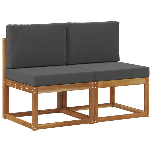 vidaXL 2 Pi&egrave;ce Sofa de milieu ext&eacute;rieur Bois d'Acacia Massif