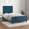 vidaXL Cadre de lit sans matelas bleu fonc&eacute; 120x190 cm velours