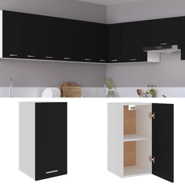 vidaXL Armoire suspendue "Lyon" Noir 29,5x31x60 cm Bois d'ing&eacute;nierie