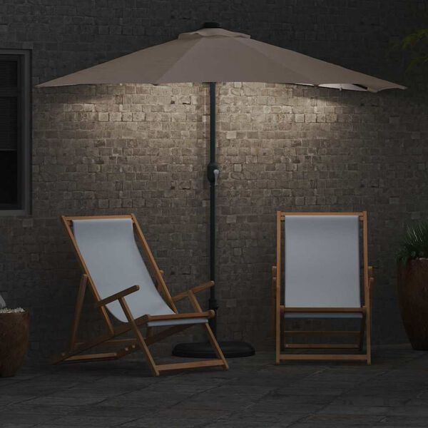 vidaXL Parasol de jardin Taupe 294 x 150 x 223 cm tissu