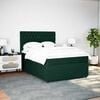 vidaXL Sommier &agrave; lattes de lit et matelas Vert fonc&eacute; 140x190cm Velours