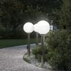 vidaXL Bornes lumineuses avec sortie lot de 3 80 cm acier inoxydable IP44