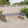 vidaXL Ensemble de canap&eacute; de jardin 10 pcs beige et gris clair