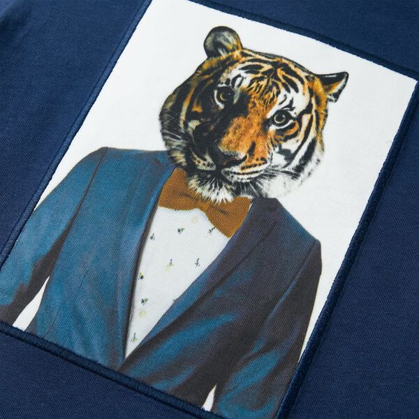 T-shirt pour enfants avec manches courtes bleu fonc&eacute; 128