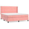 vidaXL Sommier &agrave; lattes de lit avec matelas Rose 180x200 cm Velours