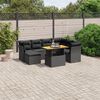 vidaXL Salon de jardin 8 pcs avec coussins noir r&eacute;sine tress&eacute;e