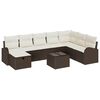 vidaXL Ensemble de canap&eacute; de jardin 9 pcs Marron Poly rotin