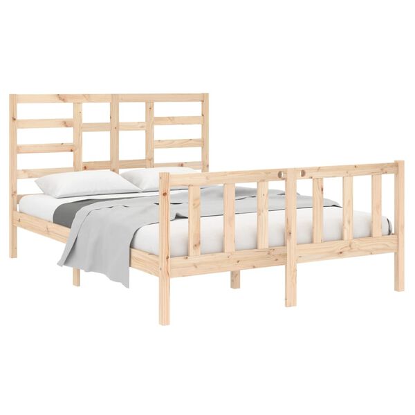 vidaXL Cadre de lit sans matelas bois massif 140x190 cm