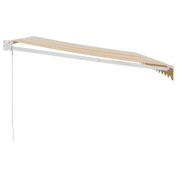 vidaXL Auvent r&eacute;tractable jaune et blanc 4,5x3 m tissu et aluminium