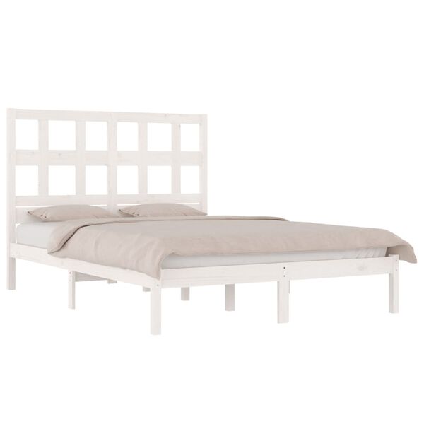 vidaXL Cadre de lit sans matelas blanc 120x200 cm bois de pin massif