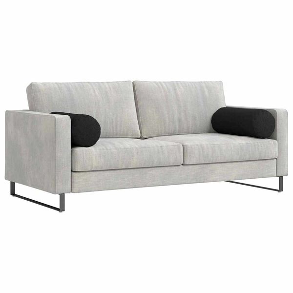 vidaXL Coussins d'accent 2 pcs Noir Ø 25 x 70 cm tissu