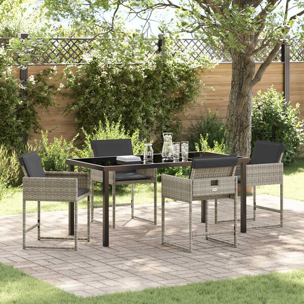 vidaXL Ensemble de salle &agrave; manger pour jardin 5 pcs Gris clair