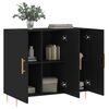 vidaXL Buffet noir 90x34x80 cm bois d'ingénierie