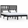 vidaXL Cadre de lit sans matelas noir bois de pin massif 120x200 cm