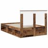 vidaXL Cadre de lit avec tiroir Bois ancien 135 x 190 cm Pin massif