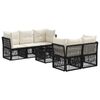 vidaXL Ensemble de canap&eacute; de jardin 6 pc Noir 55 x 55 x 37 cm