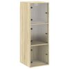 vidaXL Armoire murale avec portes en verre ch&ecirc;ne sonoma 35x37x100 cm