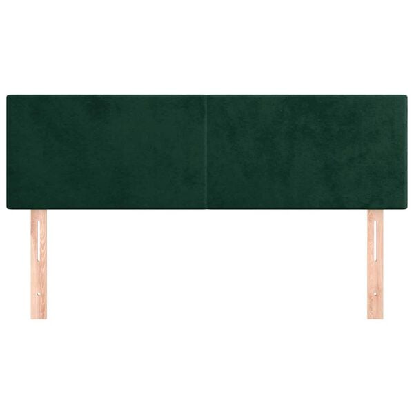 vidaXL T&ecirc;tes de lit Vert fonc&eacute; 144x5x78/88 cm Velours