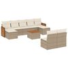 vidaXL Salon de jardin avec coussins 10 pcs beige r&eacute;sine tress&eacute;e