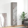vidaXL Buffet haut Sonoma gris 34,5x34x180 cm Bois d'ing&eacute;nierie