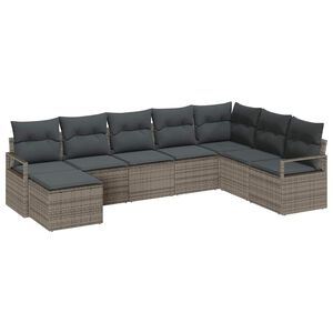 vidaXL Ensemble de Canap&eacute;s 8 pc Gris polyrotin