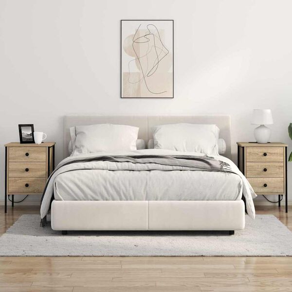 vidaXL Cabinet de chevet avec tiroir Ch&ecirc;ne Sonoma 42 x 41 x 61 cm