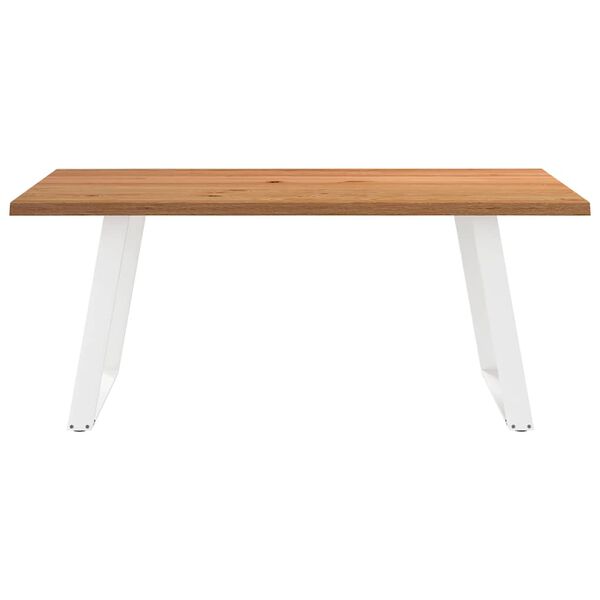 vidaXL Table à manger avec bord naturel 180x100x74 cm bois de chêne massif