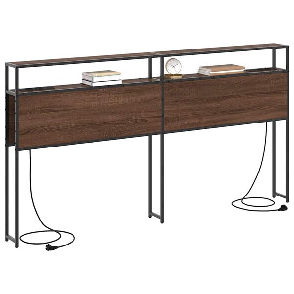 vidaXL T&ecirc;te de lit de rangement Ch&ecirc;ne marron 180 cm Bois d'ing&eacute;nierie