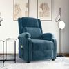 vidaXL Fauteuil de massage Bleu Velours