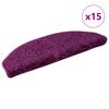 vidaXL Tapis d'escalier 15 pi&egrave;ces 65 x 21 x 4 cm Violet Demi-rond Grand